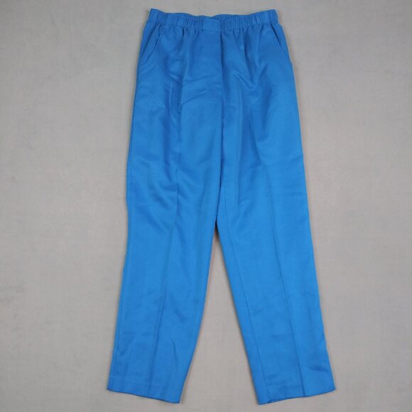 Kim Rogers Pants - Vintage Kim Rogers Women's Pants Size 8P Blue Straight Elastic Waist Pull On